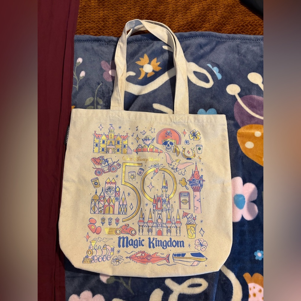 Walt Disney World 50th Anniversary Starbucks Magic Kingdom Canvas Tote Bag